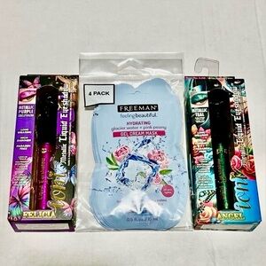 Ioni Metallic Liquid Eyeshadow & Freeman Gel Masks Hydrating Skincare 4-Pack